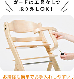 ガードは工具なしで取り外しOK